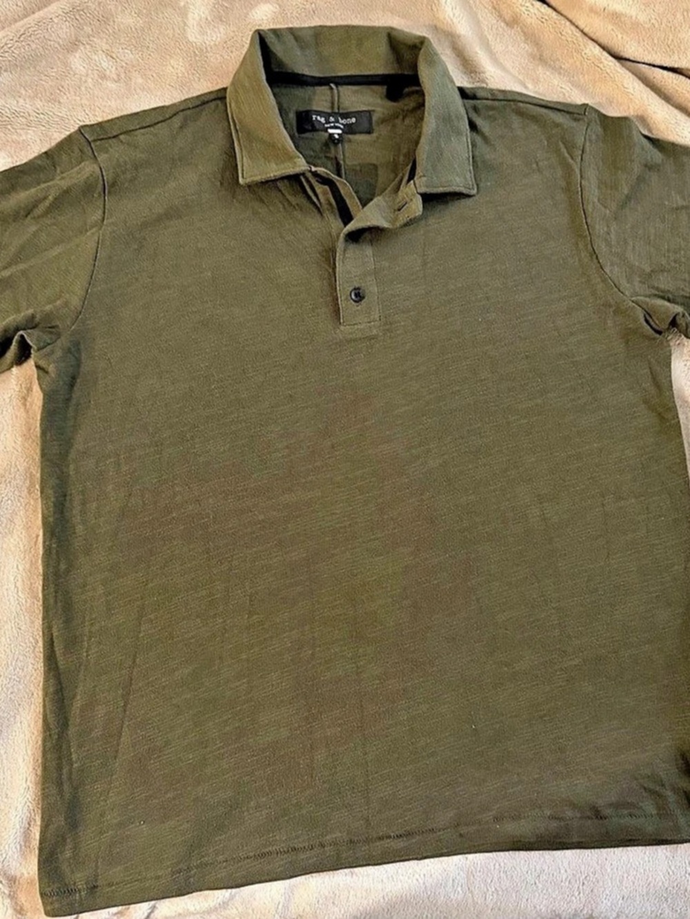 rag & bone Men's Cotton Polo in Green Size Medium Like New